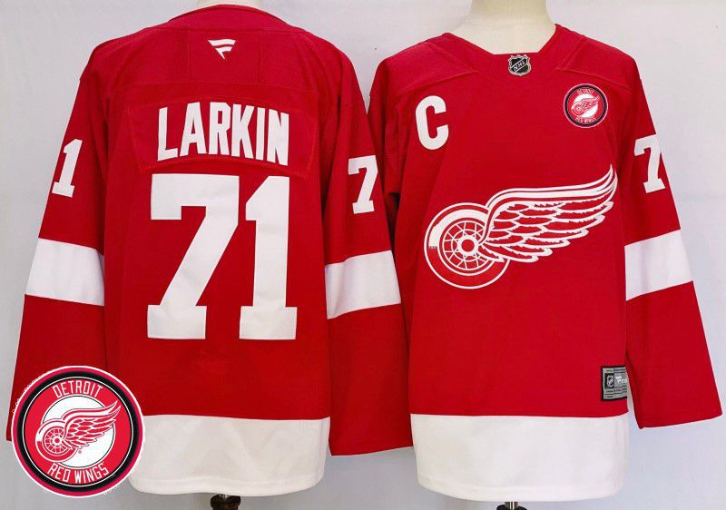 Men Detroit Red Wings #71 Larkin Red Fanatics 2025 NHL Jersey style 5